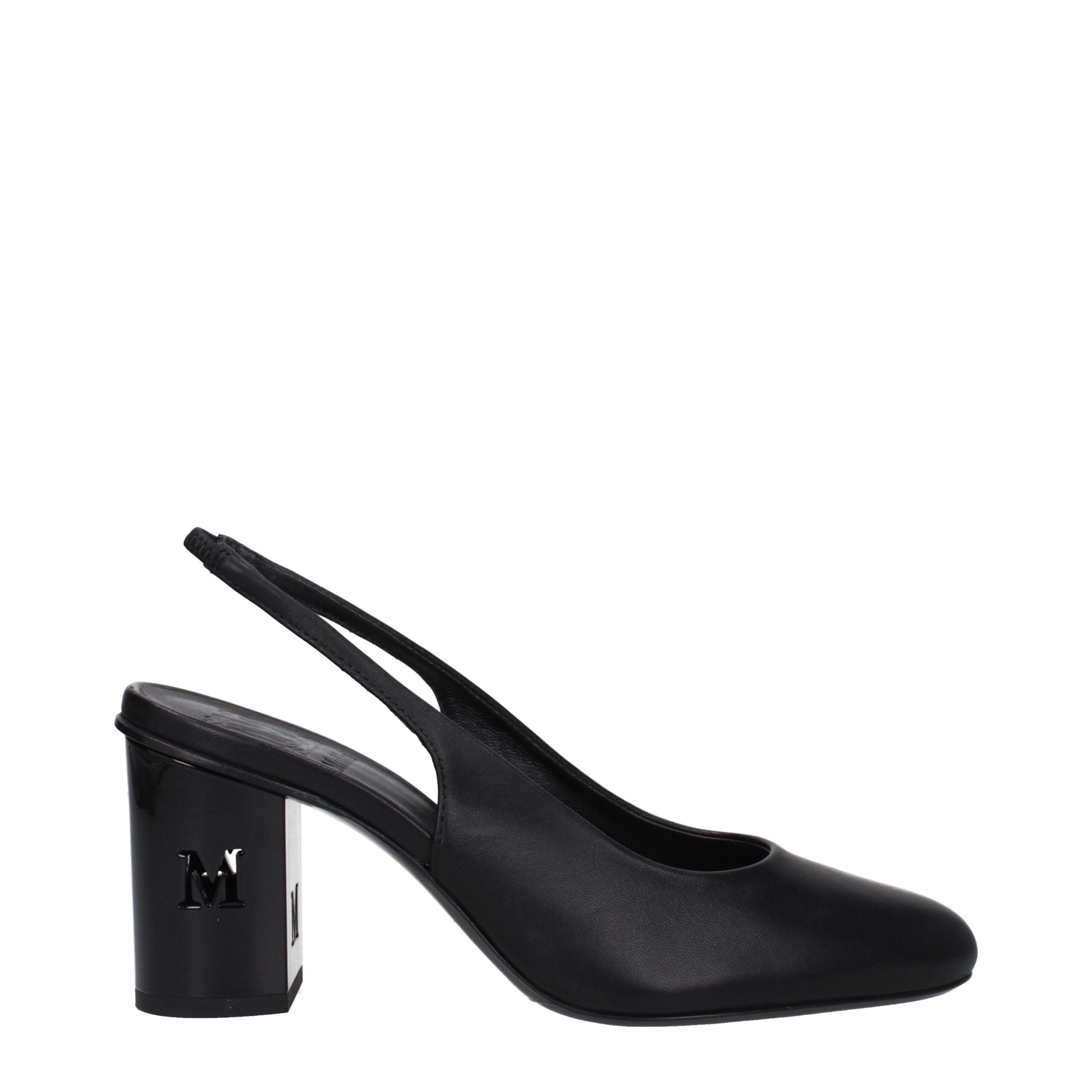 Max Mara Black Leather High Heel Pumps